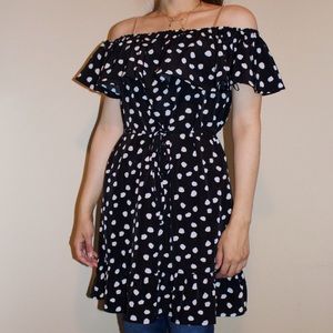 Merona Strapless Navy Polka Dot Dress